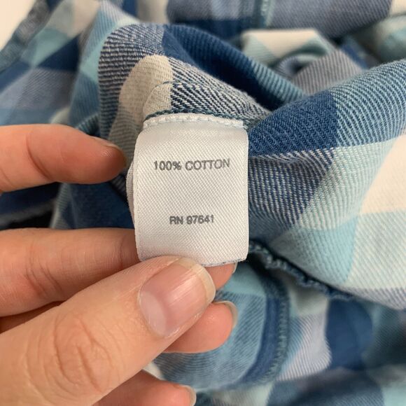 J Jill Shirt Women XSP Extra Small Petite Blue Plaid Button Up Pocket *READ - Picture 10 of 13